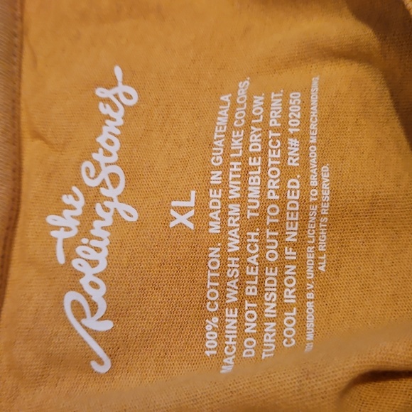 The Rolling Stones Short Sleeve Yellow Graphic T-Shirt, XL, NWOT - Picture 2 of 2